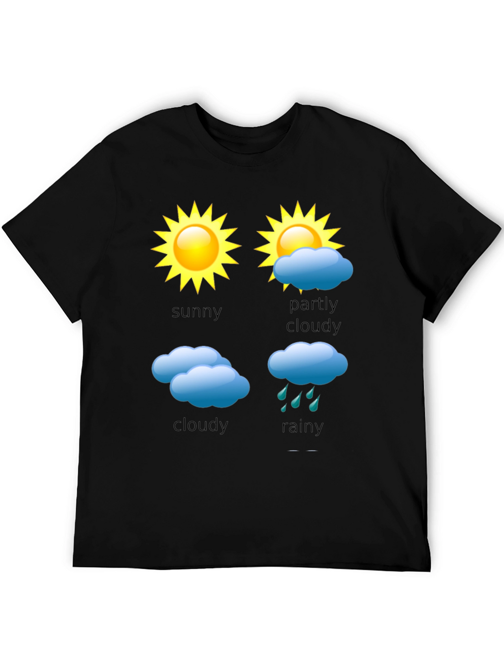 Weather Forecast T-Shirt - Sunny Cloudy Rainy