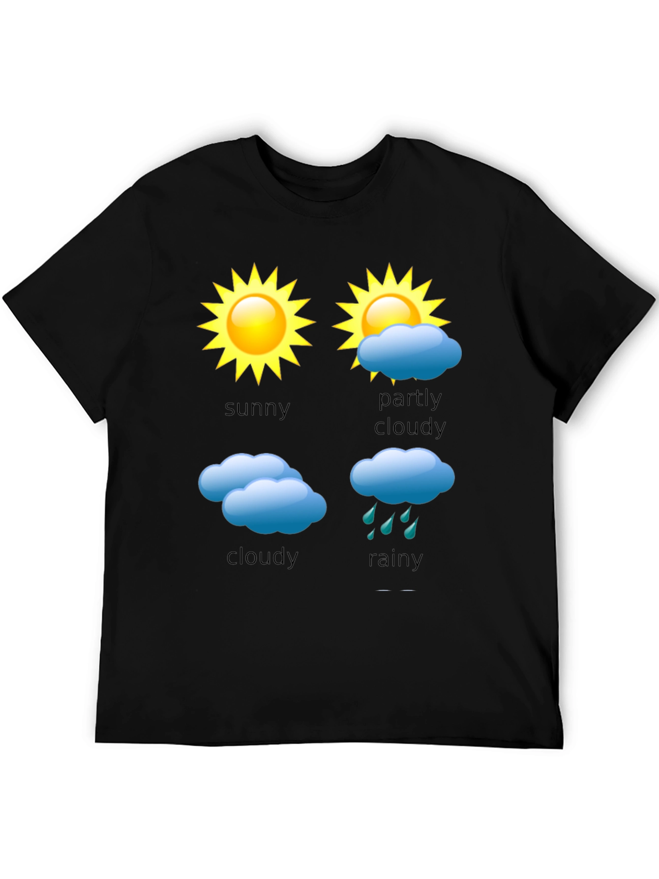 Weather Forecast T-Shirt - Sunny Cloudy Rainy