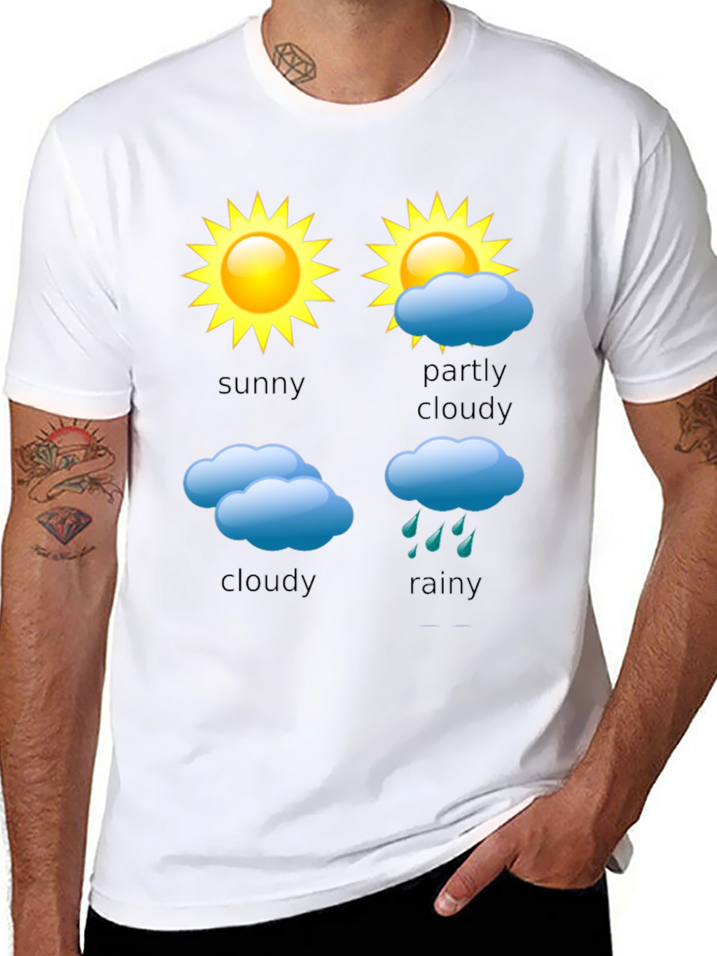 Weather Forecast T-Shirt - Sunny Cloudy Rainy