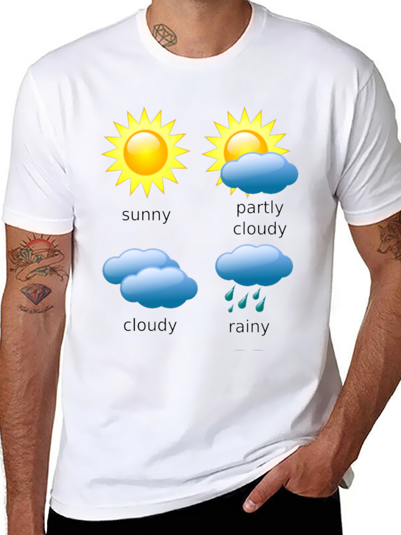 Weather Forecast T-Shirt - Sunny Cloudy Rainy