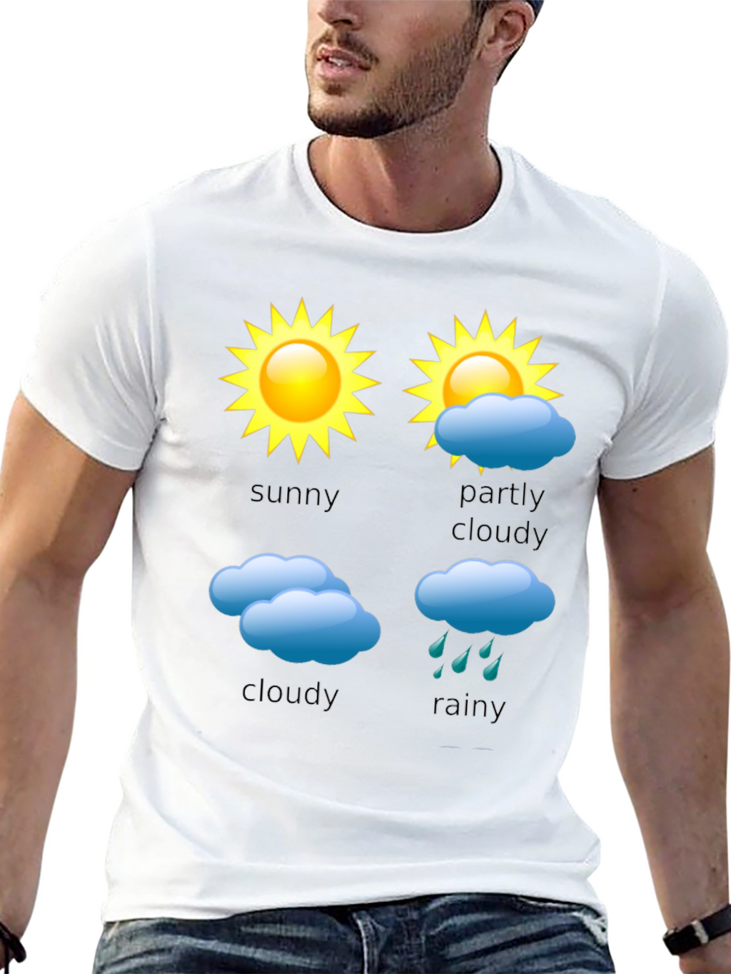 Weather Forecast T-Shirt - Sunny Cloudy Rainy