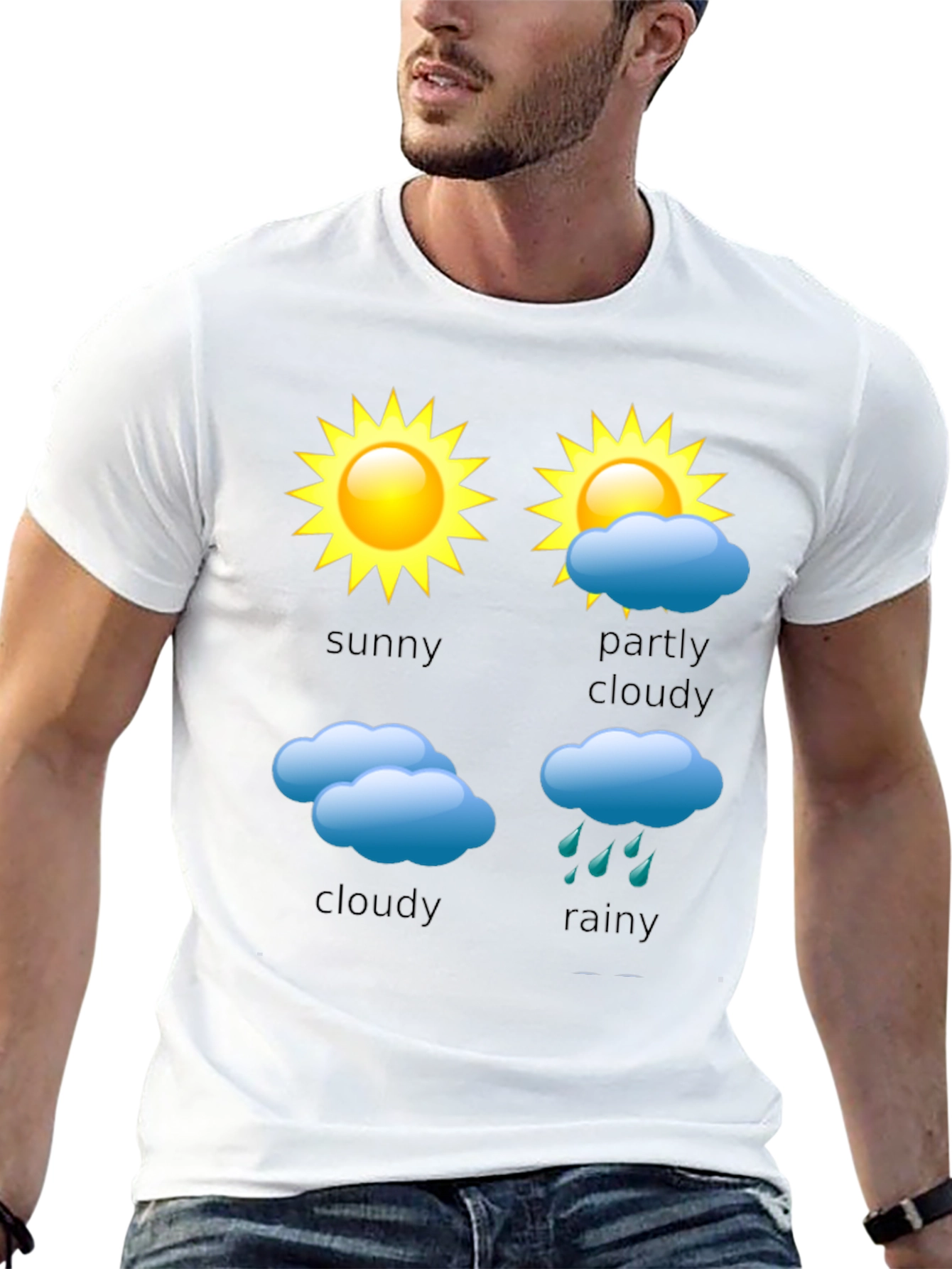 Weather Forecast T-Shirt - Sunny Cloudy Rainy
