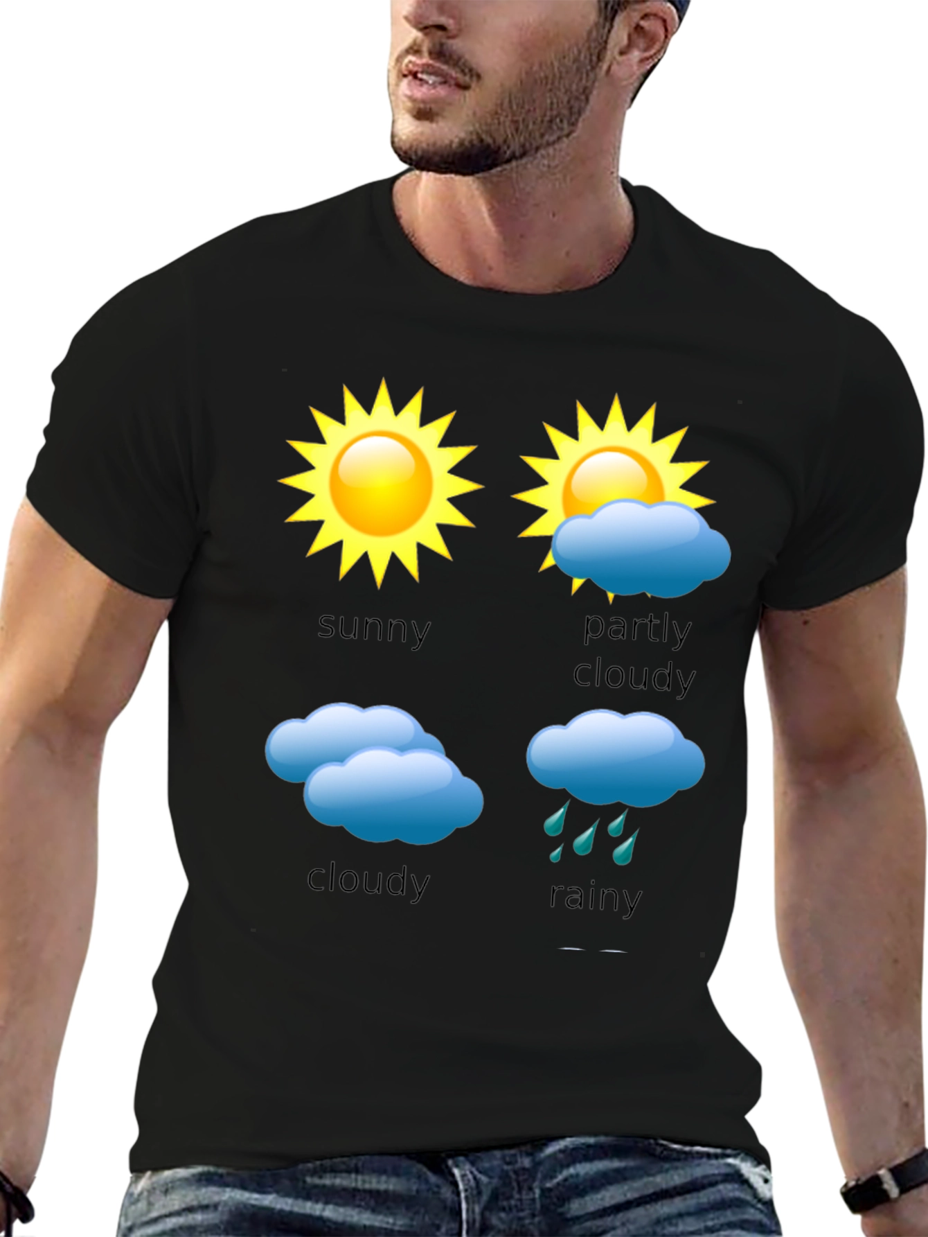 Weather Forecast T-Shirt - Sunny Cloudy Rainy