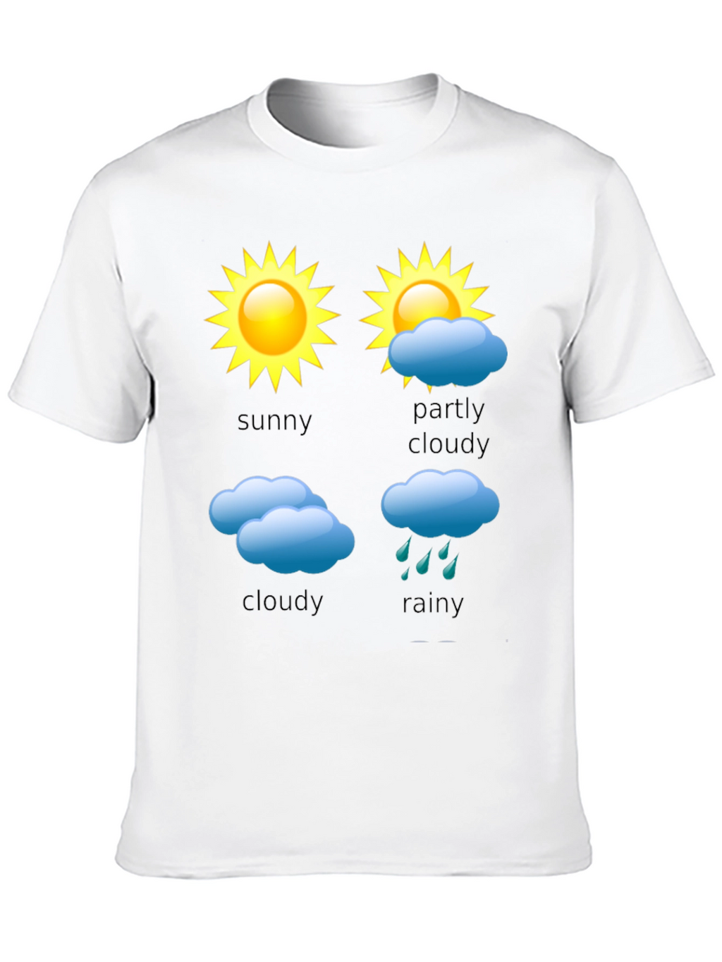 Weather Forecast T-Shirt - Sunny Cloudy Rainy