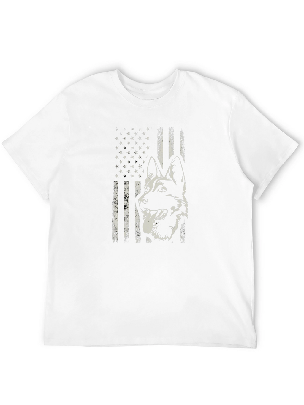 German Shepherd American Flag Graphic Tee
