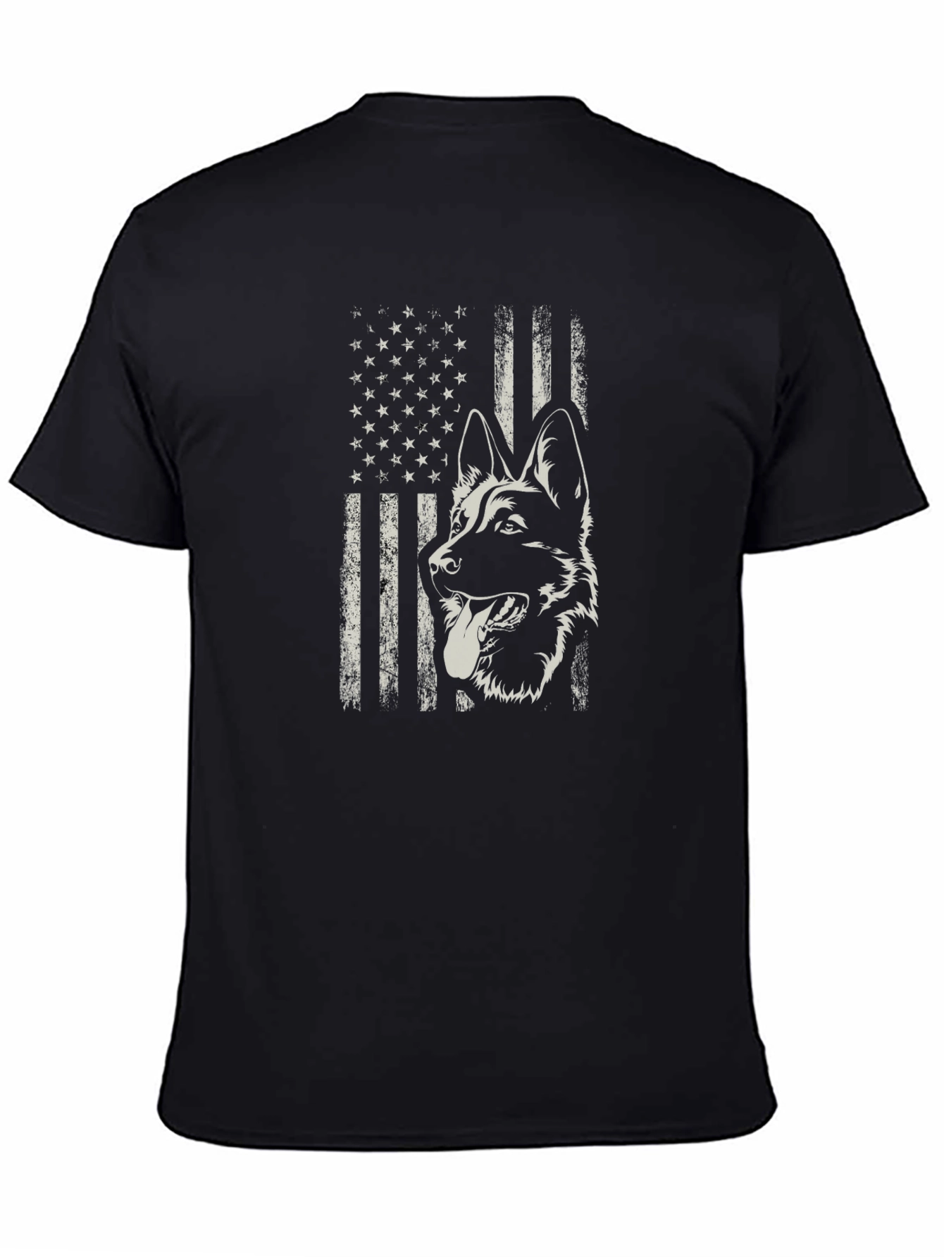 German Shepherd American Flag Graphic Tee