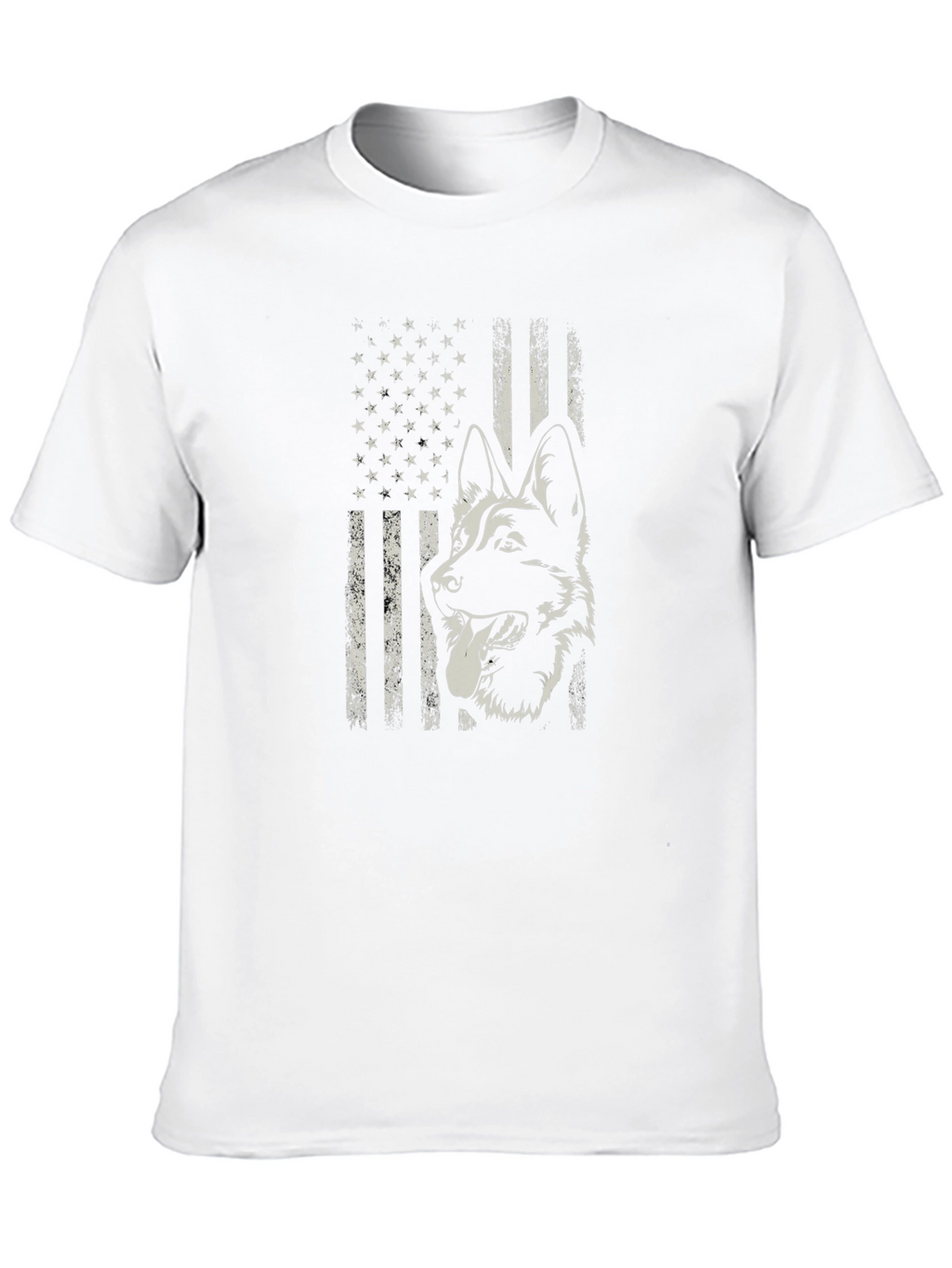 German Shepherd American Flag Graphic Tee