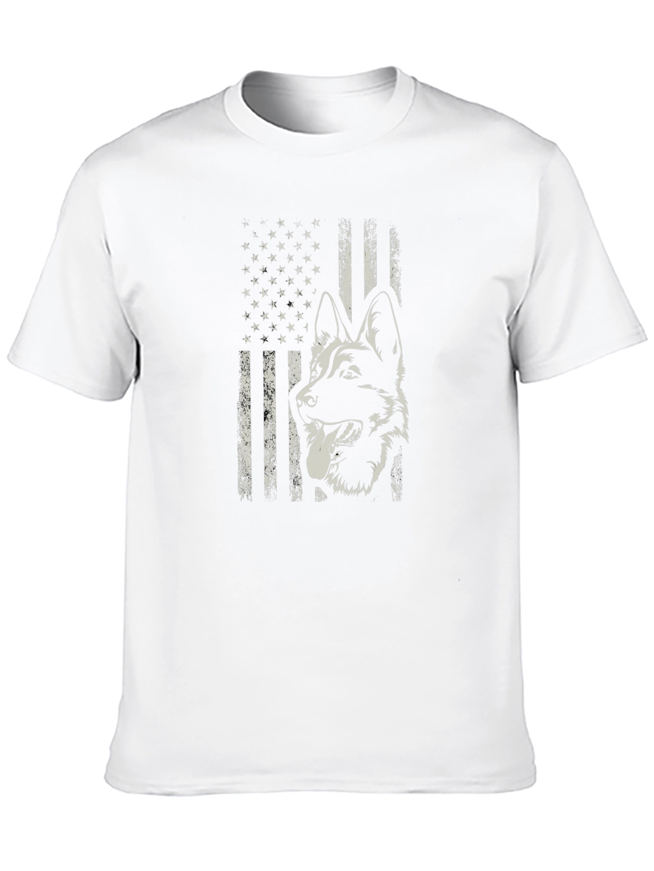 German Shepherd American Flag Graphic Tee