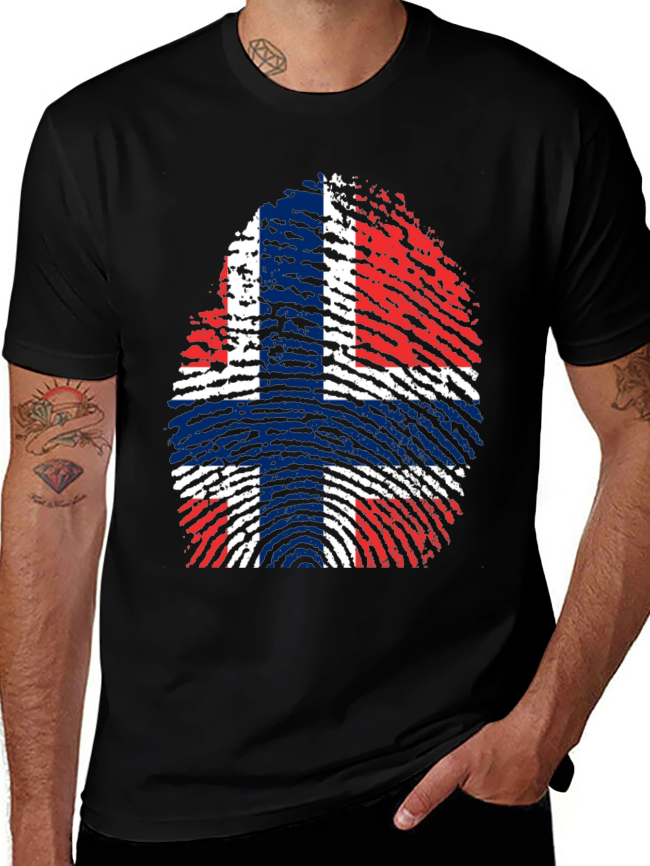 Norway Flag Fingerprint T-Shirt