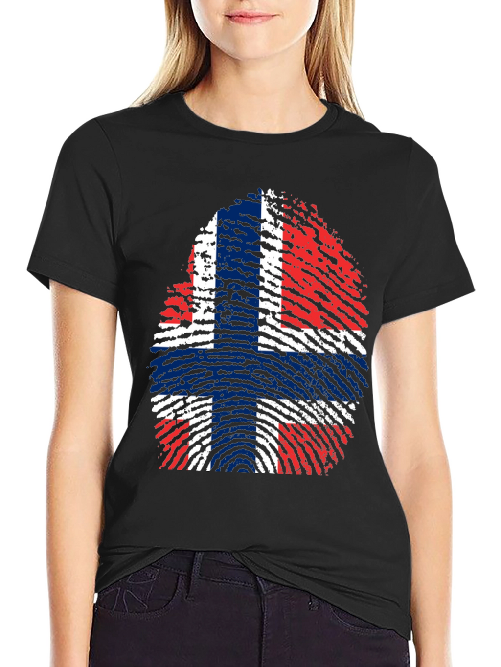 Norway Flag Fingerprint T-Shirt