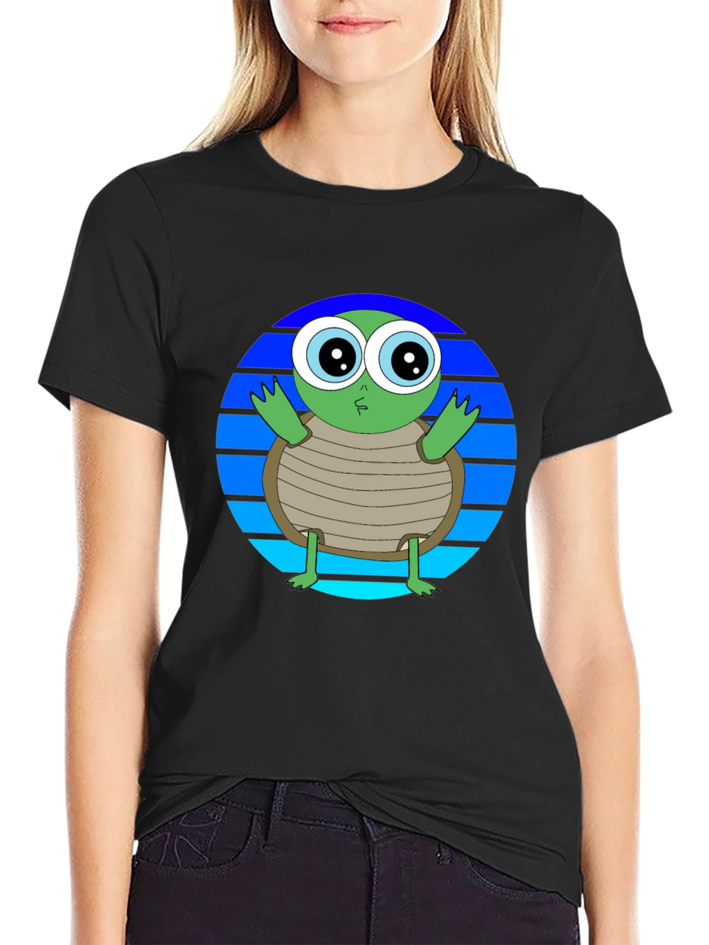 Cartoon Turtle Graphic Tee - Soft Cotton Blend