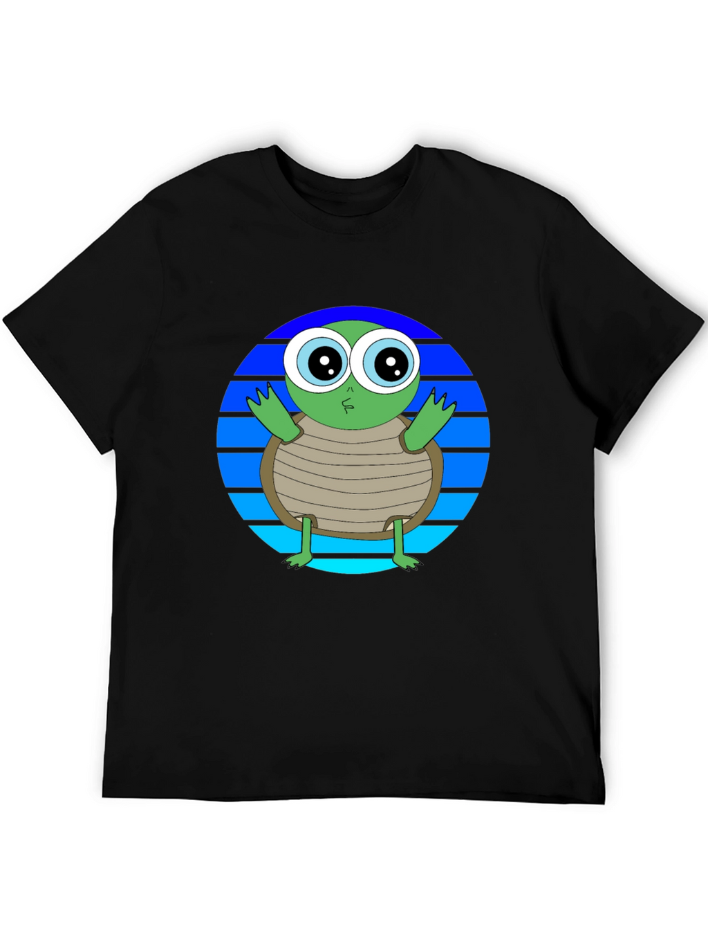 Cartoon Turtle Graphic Tee - Soft Cotton Blend