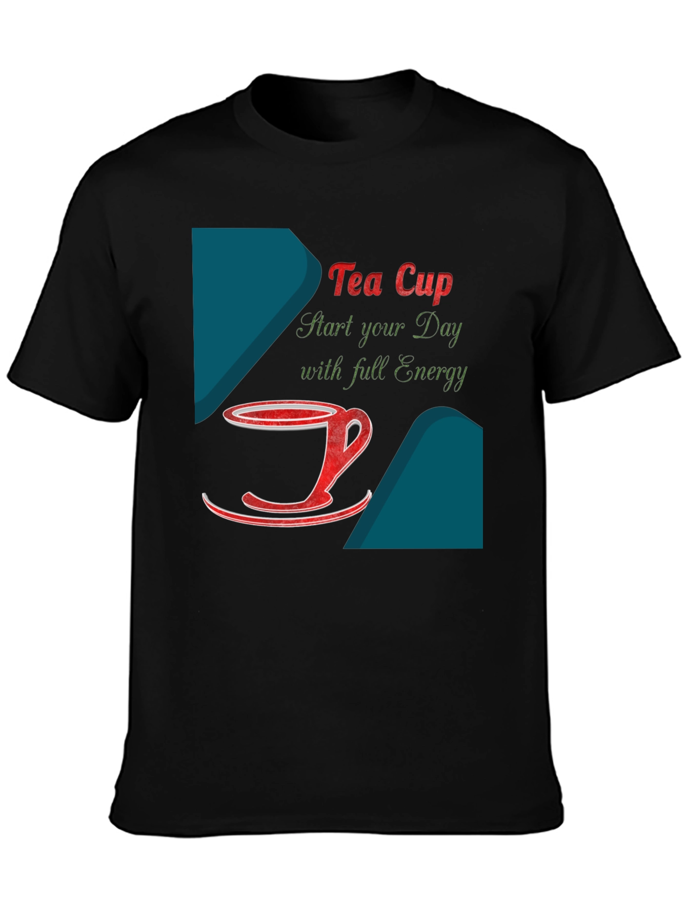 Tea Cup Design T-Shirt - Start Your Day With Energy!