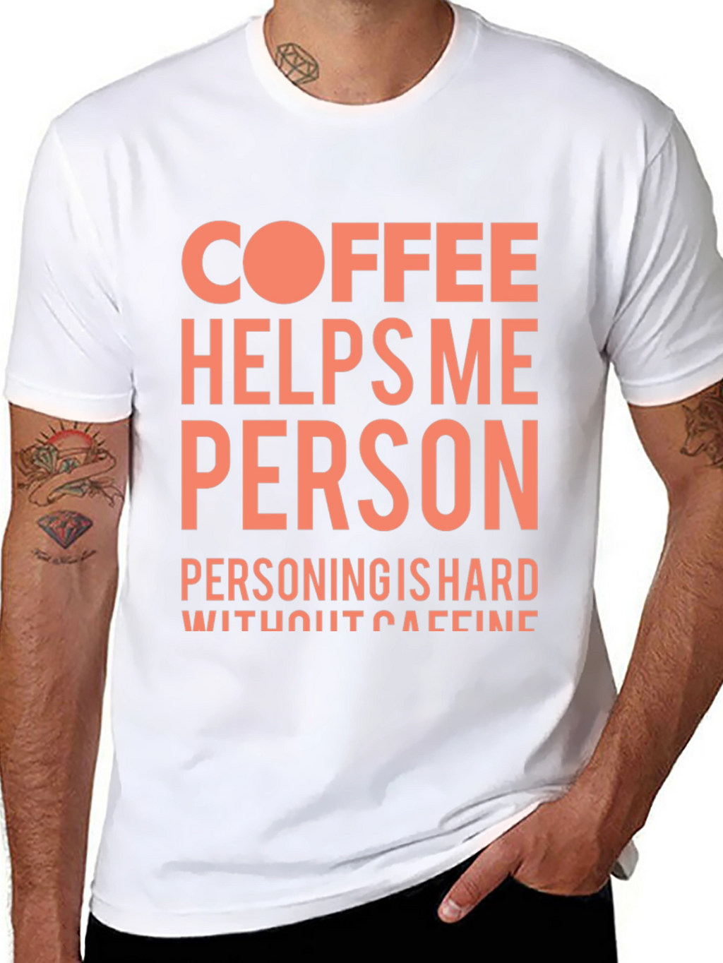 Coffee Helps Me Person Funny Graphic T-Shirt