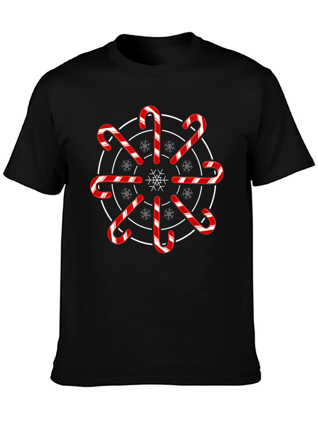 Festive Candy Cane Snowflake Graphic Tee