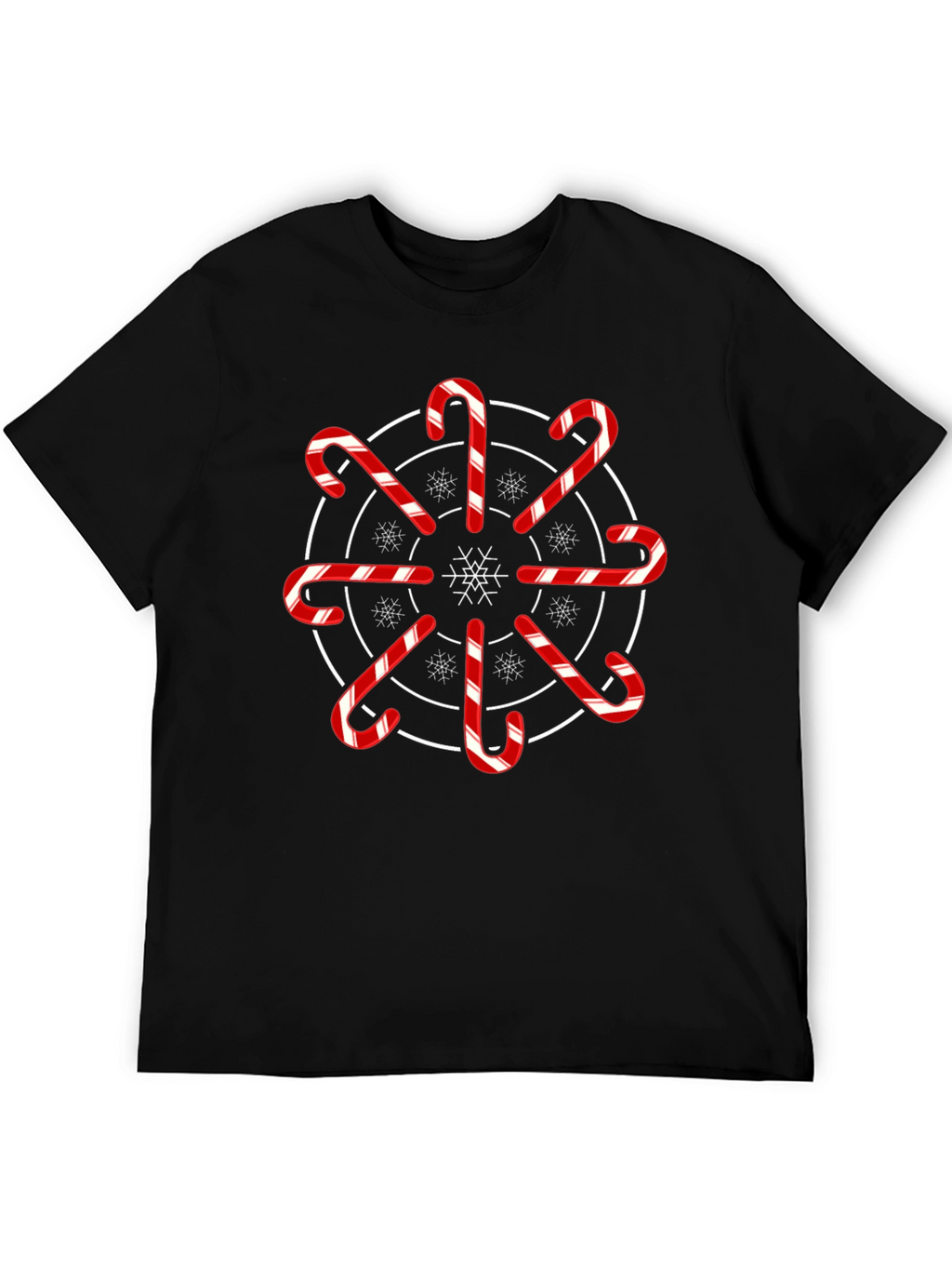 Festive Candy Cane Snowflake Graphic Tee
