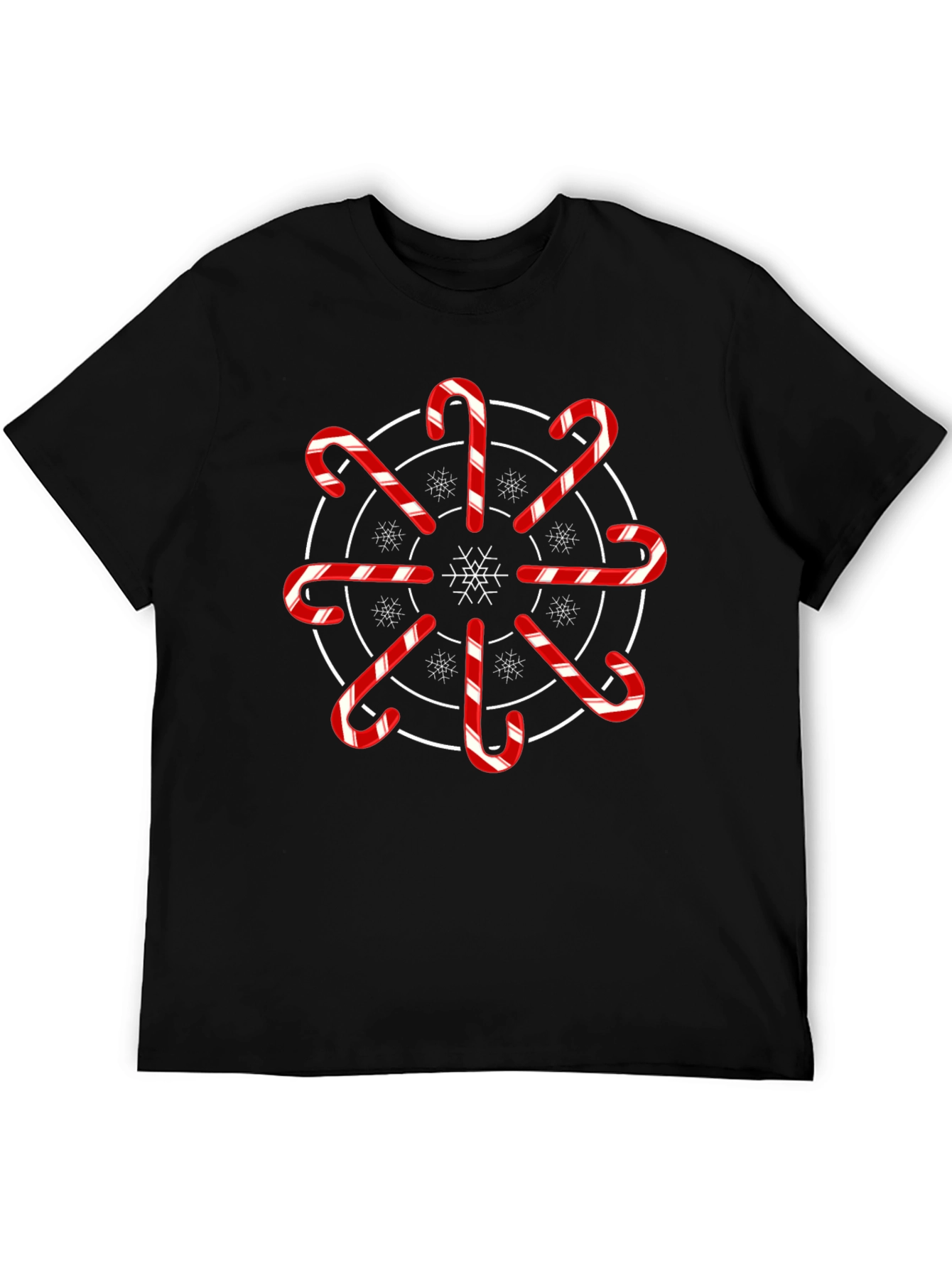 Festive Candy Cane Snowflake Graphic Tee