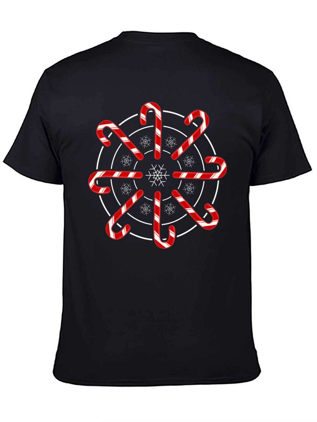 Festive Candy Cane Snowflake Graphic Tee