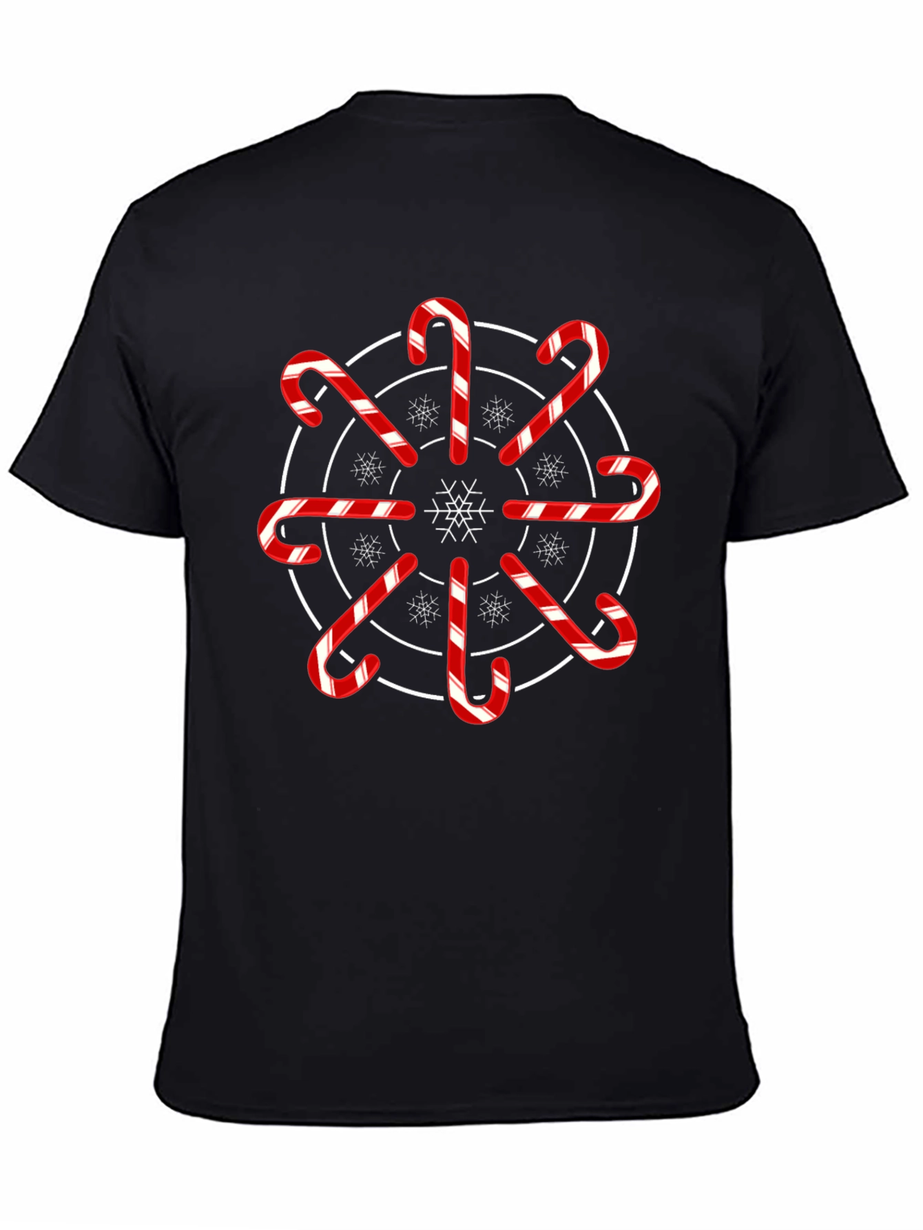 Festive Candy Cane Snowflake Graphic Tee