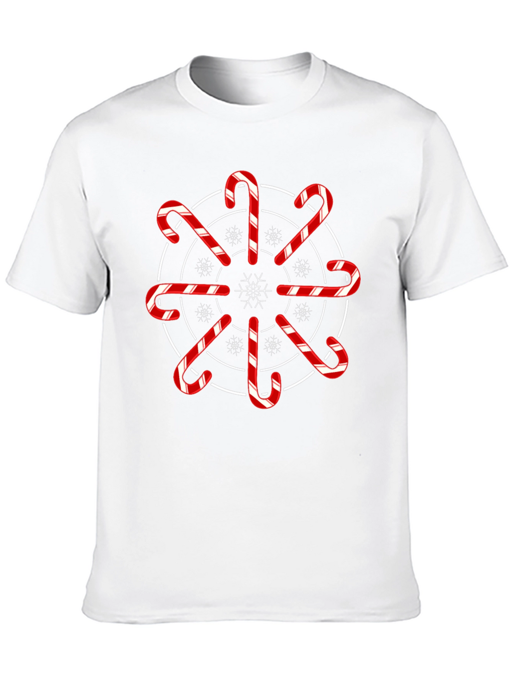 Festive Candy Cane Snowflake Graphic Tee