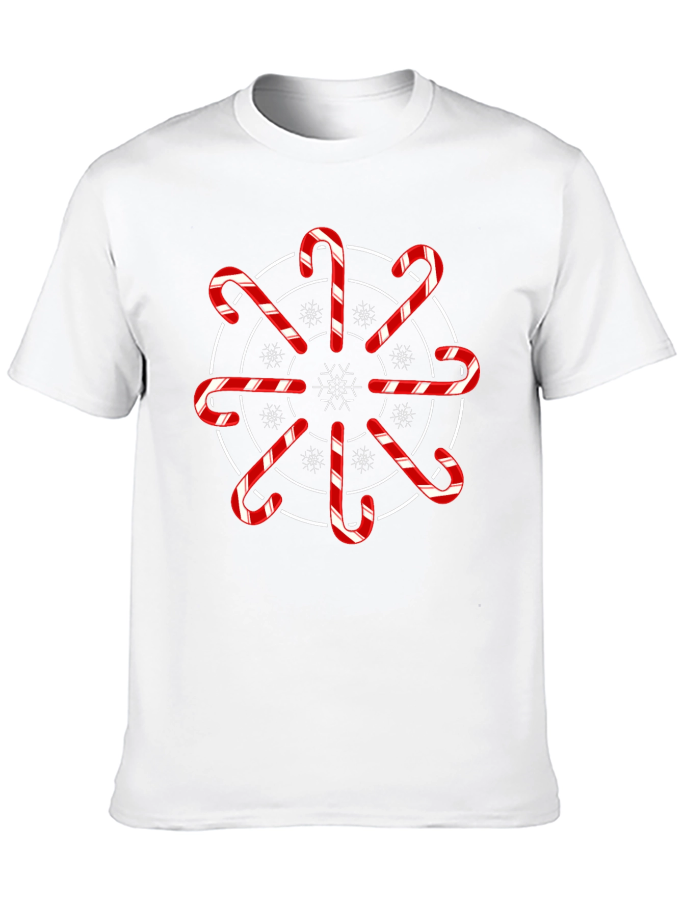 Festive Candy Cane Snowflake Graphic Tee