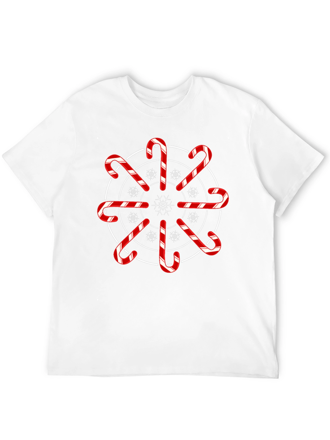 Festive Candy Cane Snowflake Graphic Tee