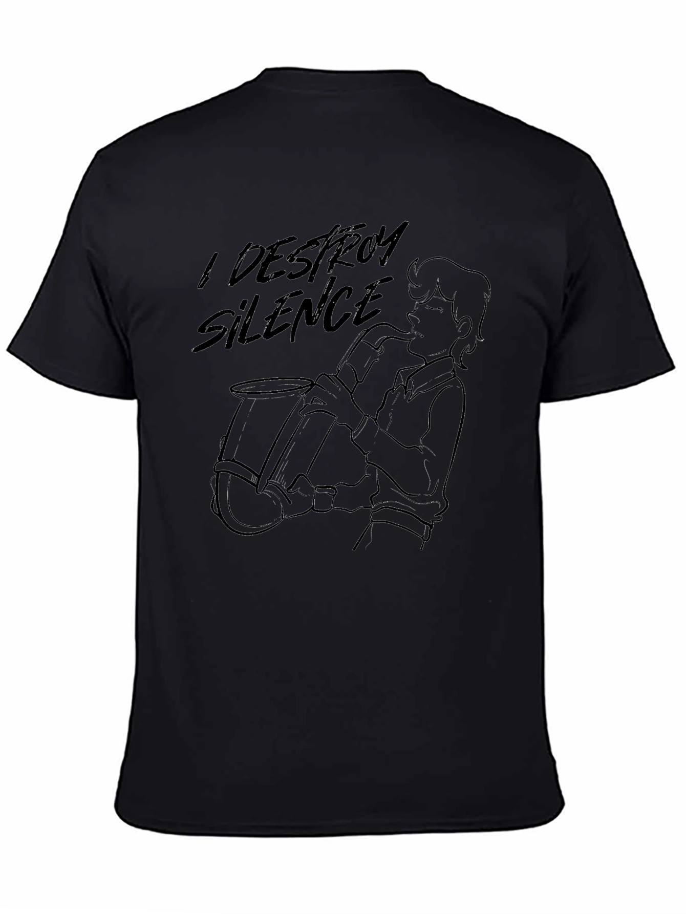 I Destroy Silence Black Graphic Tee