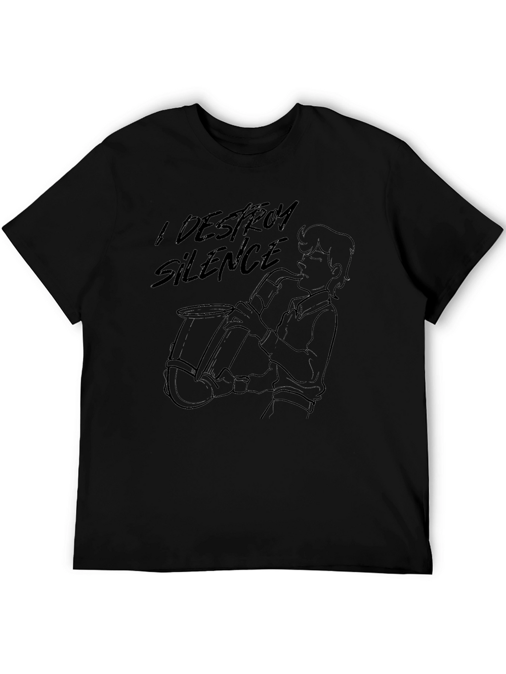 I Destroy Silence Black Graphic Tee