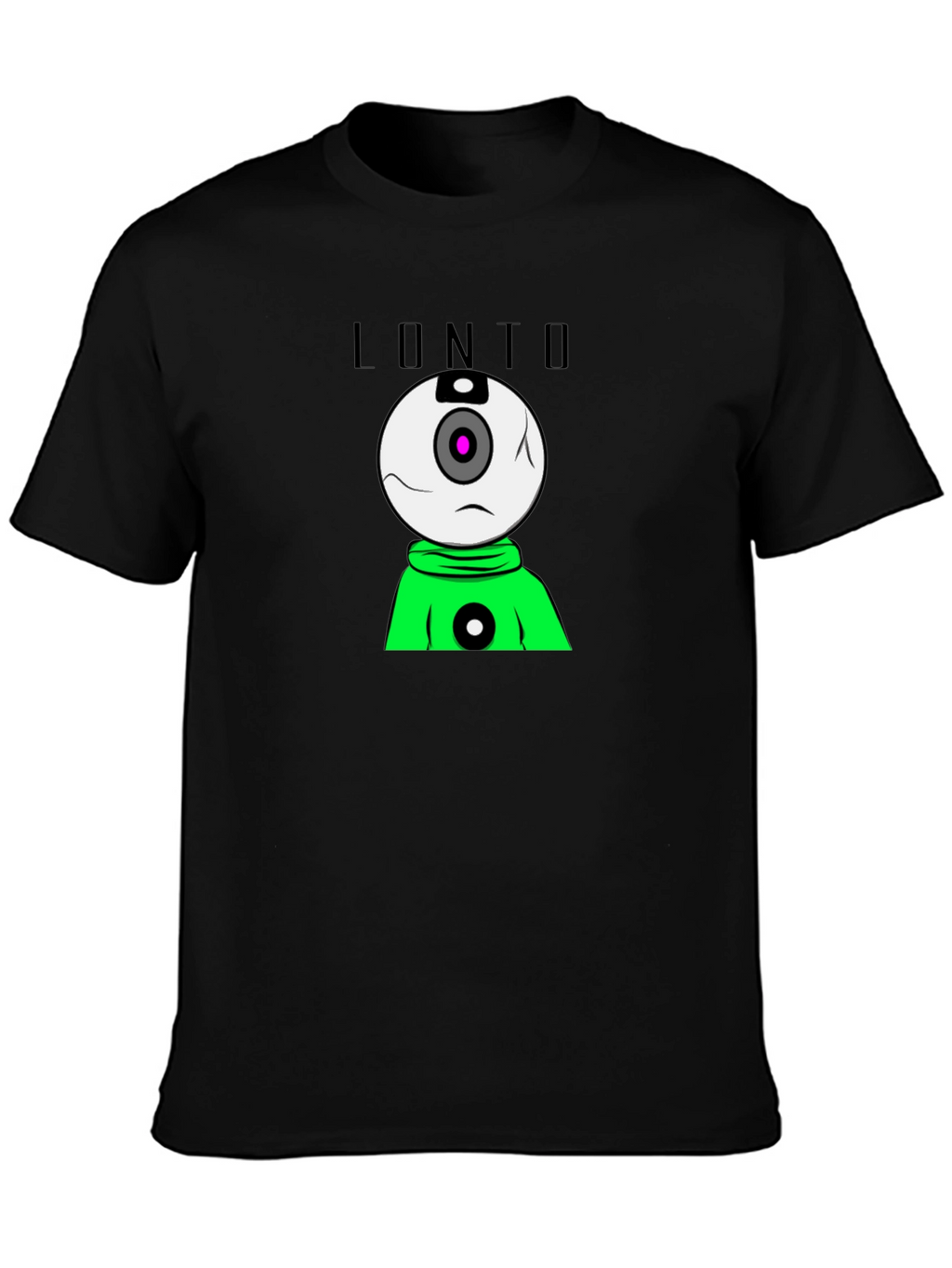 Lonto Graphic T-Shirt - Black Crew Neck Tee