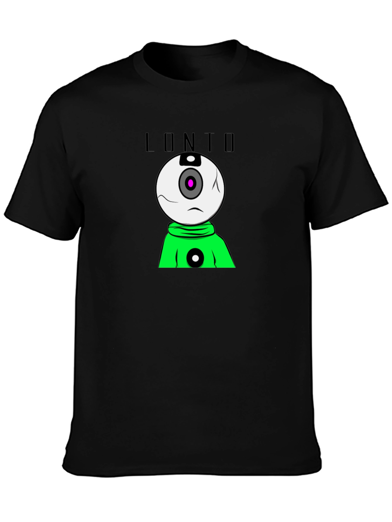 Lonto Graphic T-Shirt - Black Crew Neck Tee