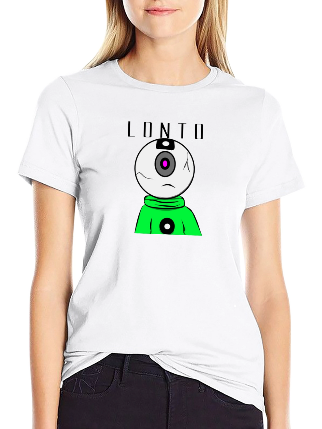 Lonto Graphic T-Shirt - Black Crew Neck Tee