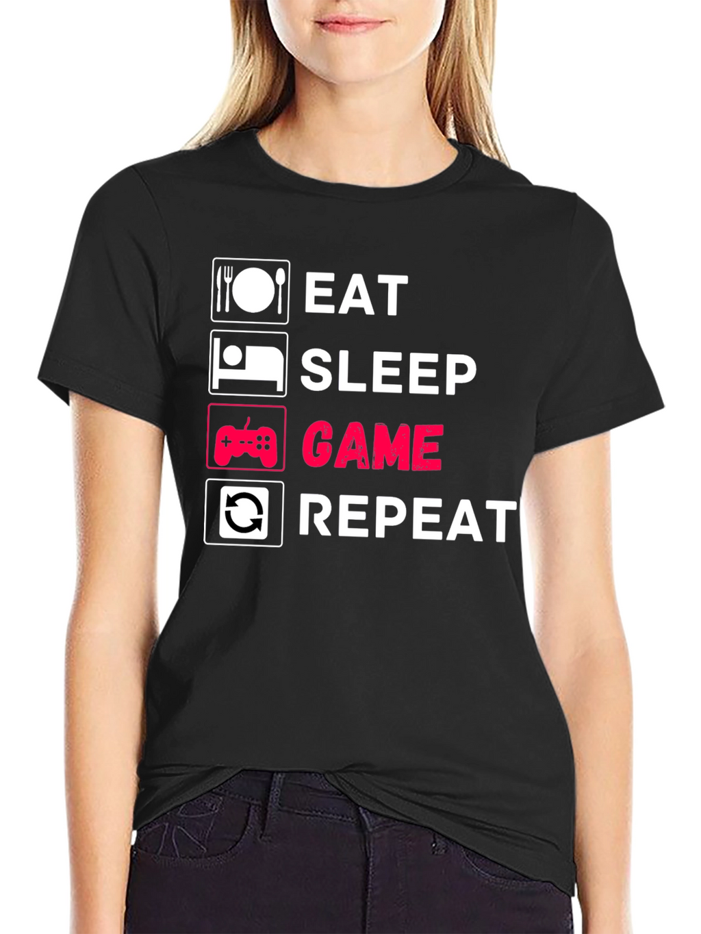 Eat Sleep Game Repeat Graphic Tee