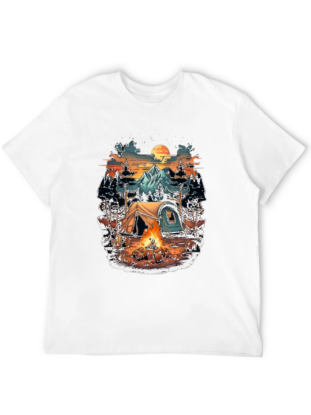 Camping Adventure Graphic Tee - Black