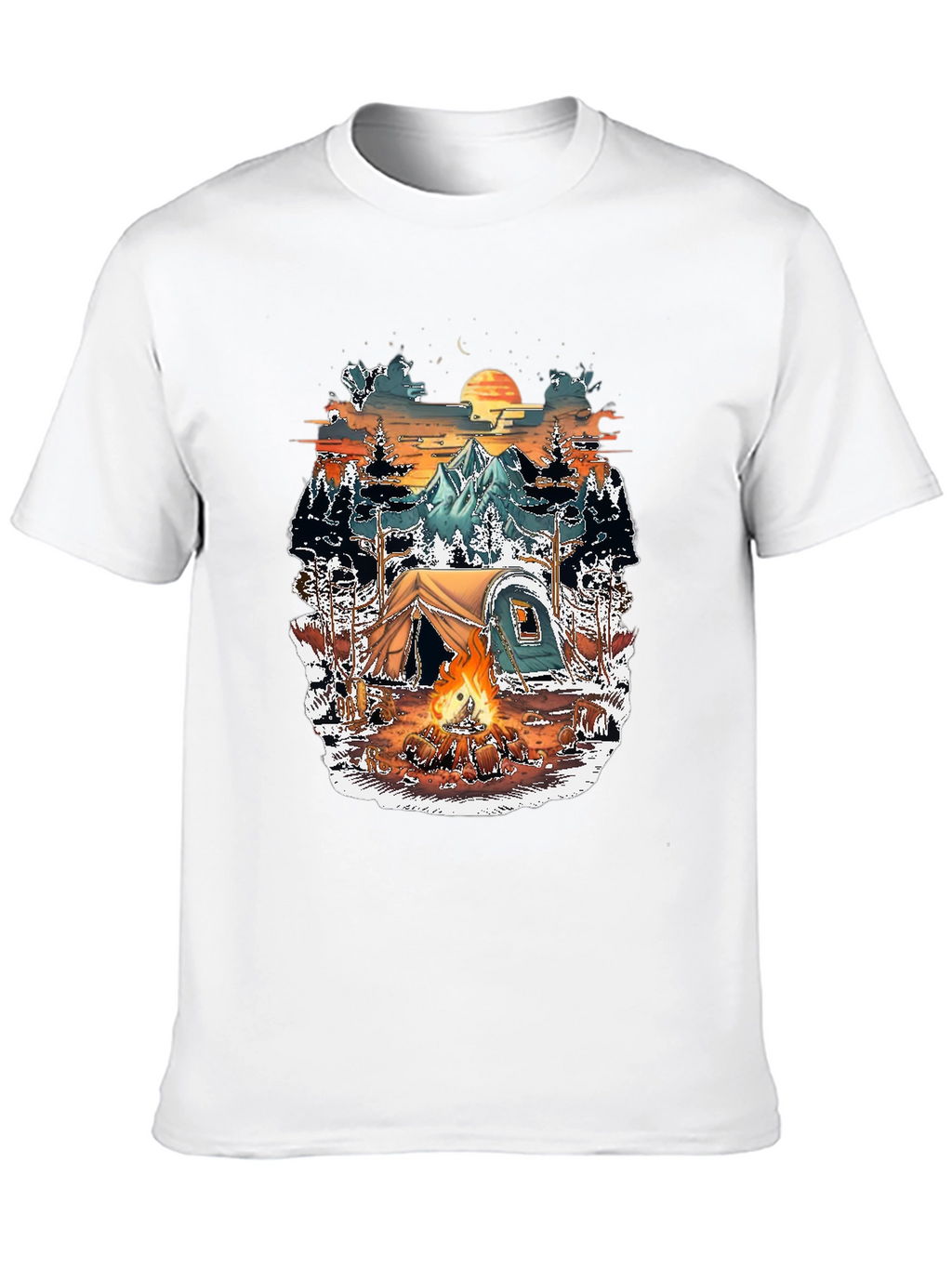 Camping Adventure Graphic Tee - Black