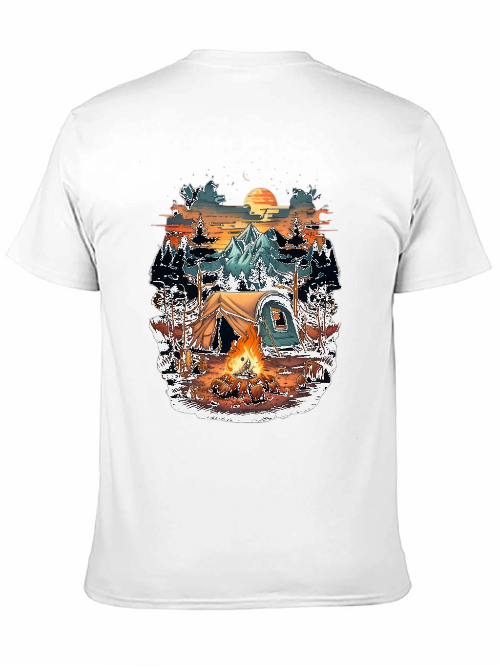 Camping Adventure Graphic Tee - Black