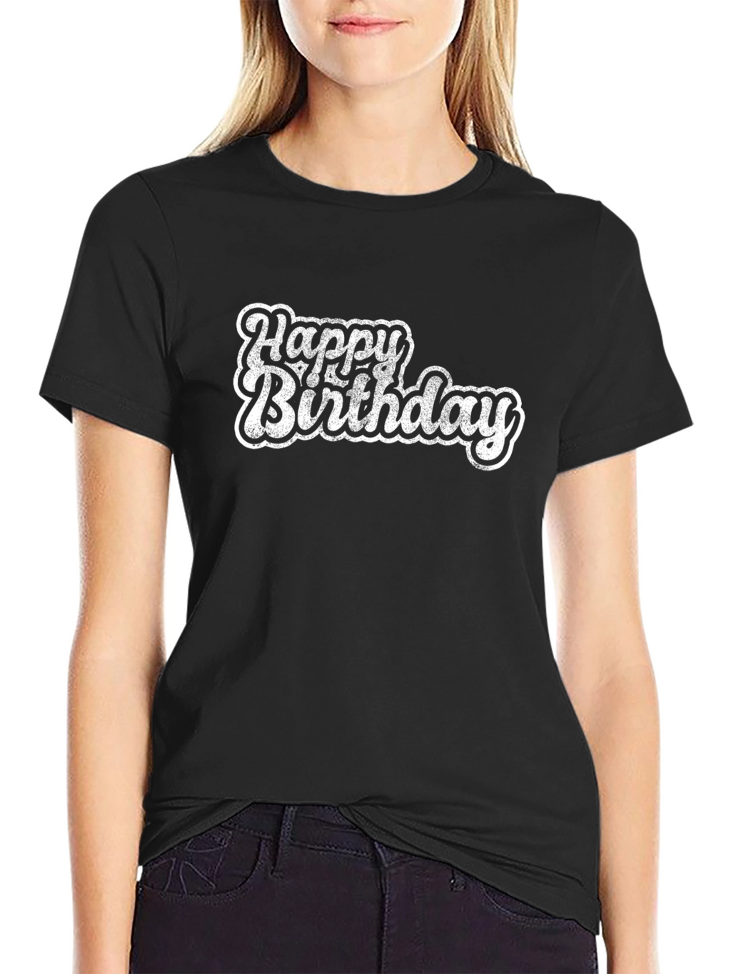 Happy Birthday Graphic Tee - Black