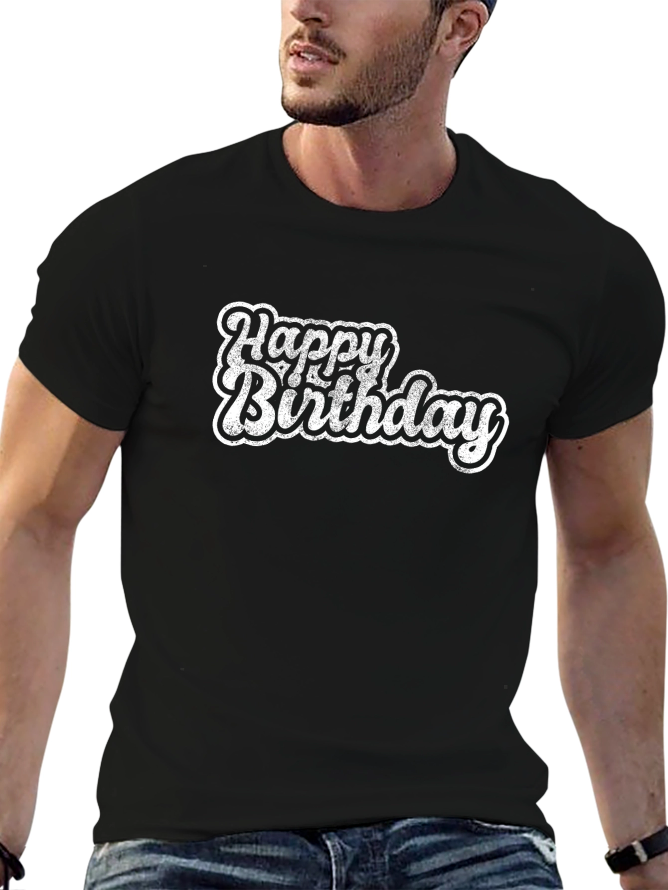 Happy Birthday Graphic Tee - Black