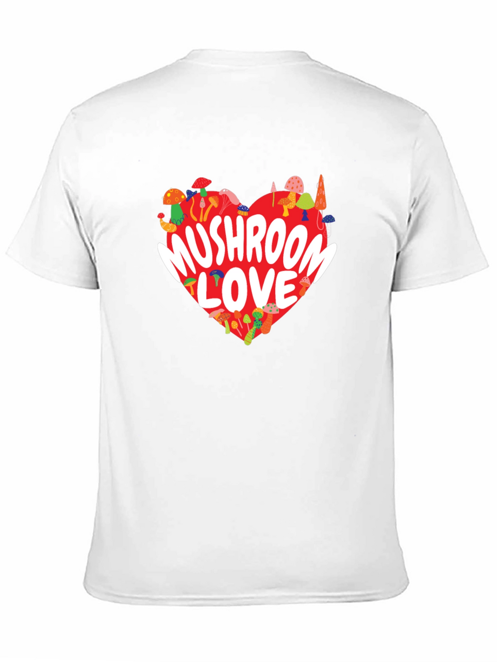 Mushroom Love Heart Graphic Tee - Black