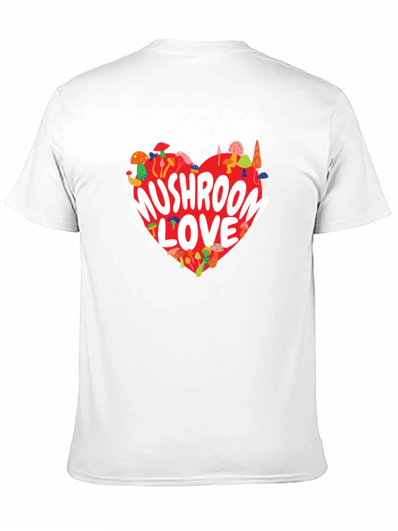 Mushroom Love Heart Graphic Tee - Black