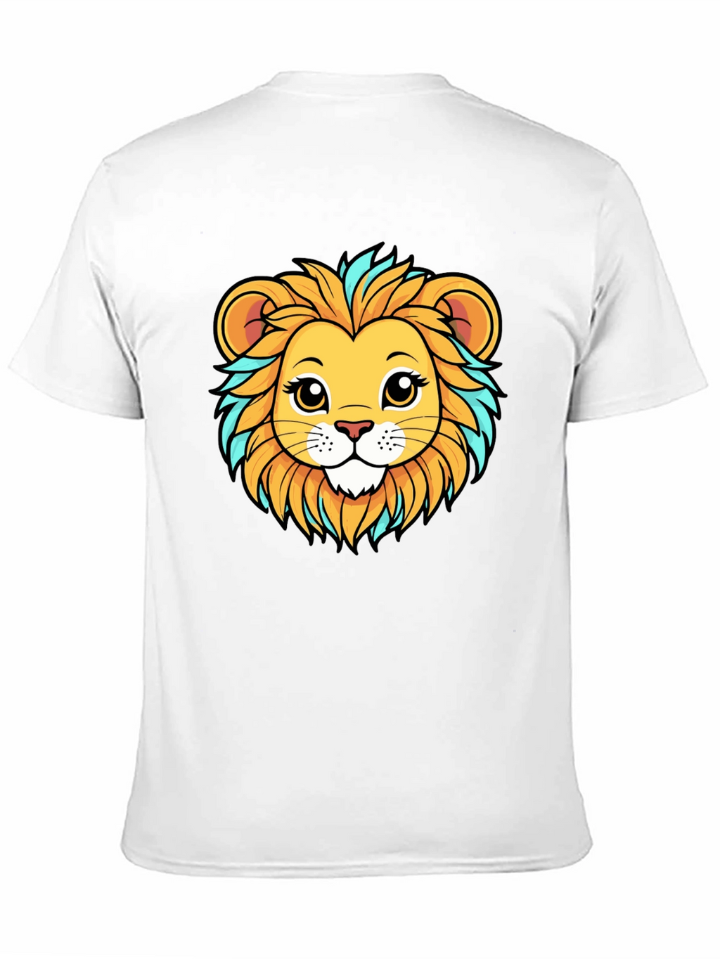 Lion Cartoon Graphic Tee - Unisex Black T-Shirt