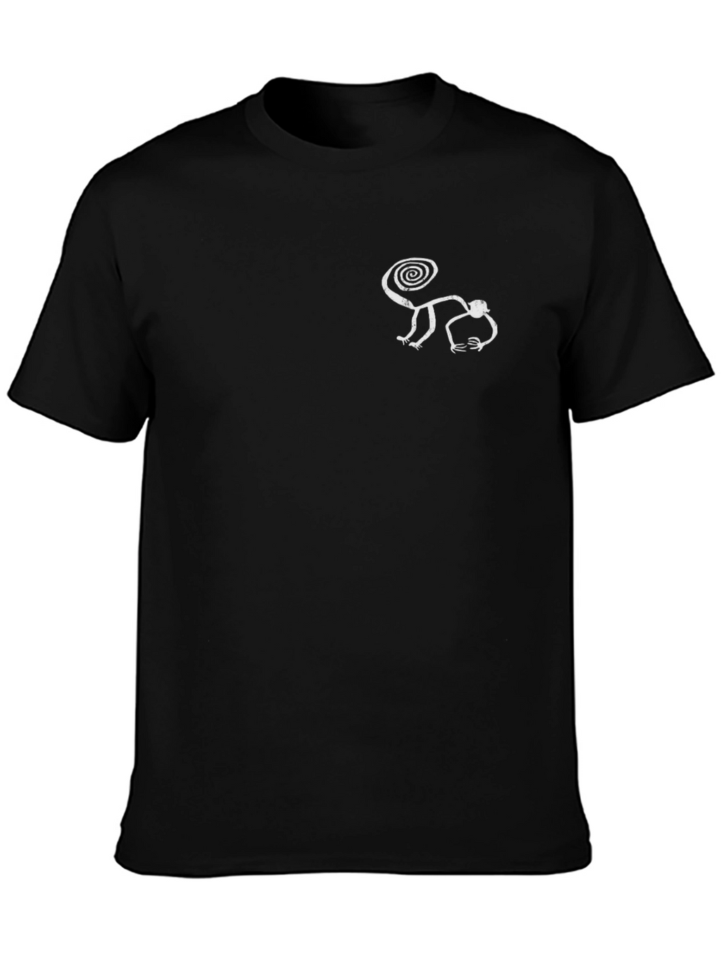 Black Tee with Monkey Design