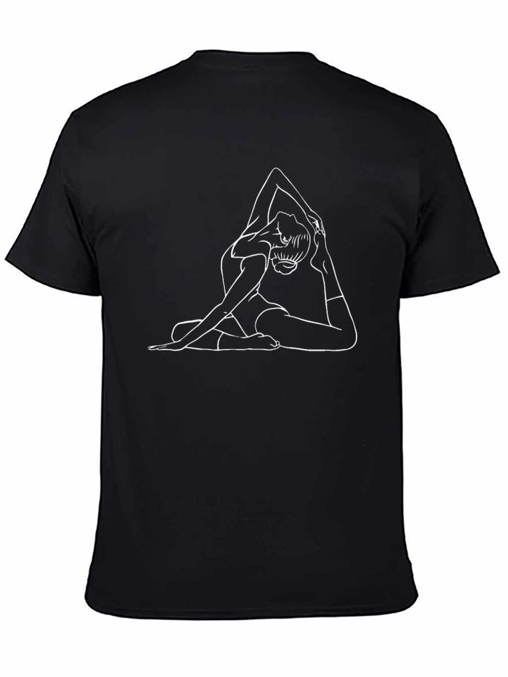 Yoga Pose Graphic Tee - Black Cotton T-Shirt