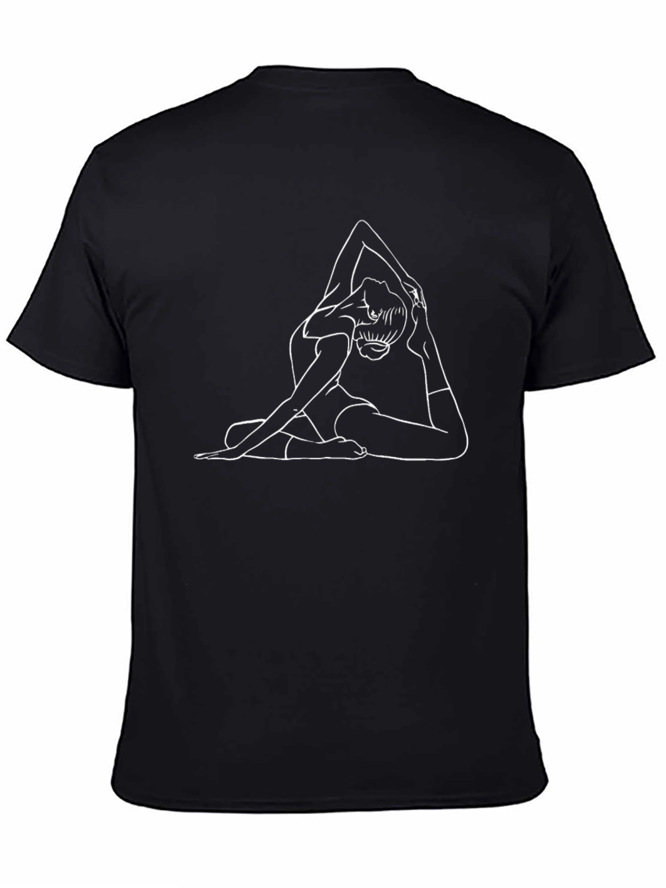 Yoga Pose Graphic Tee - Black Cotton T-Shirt