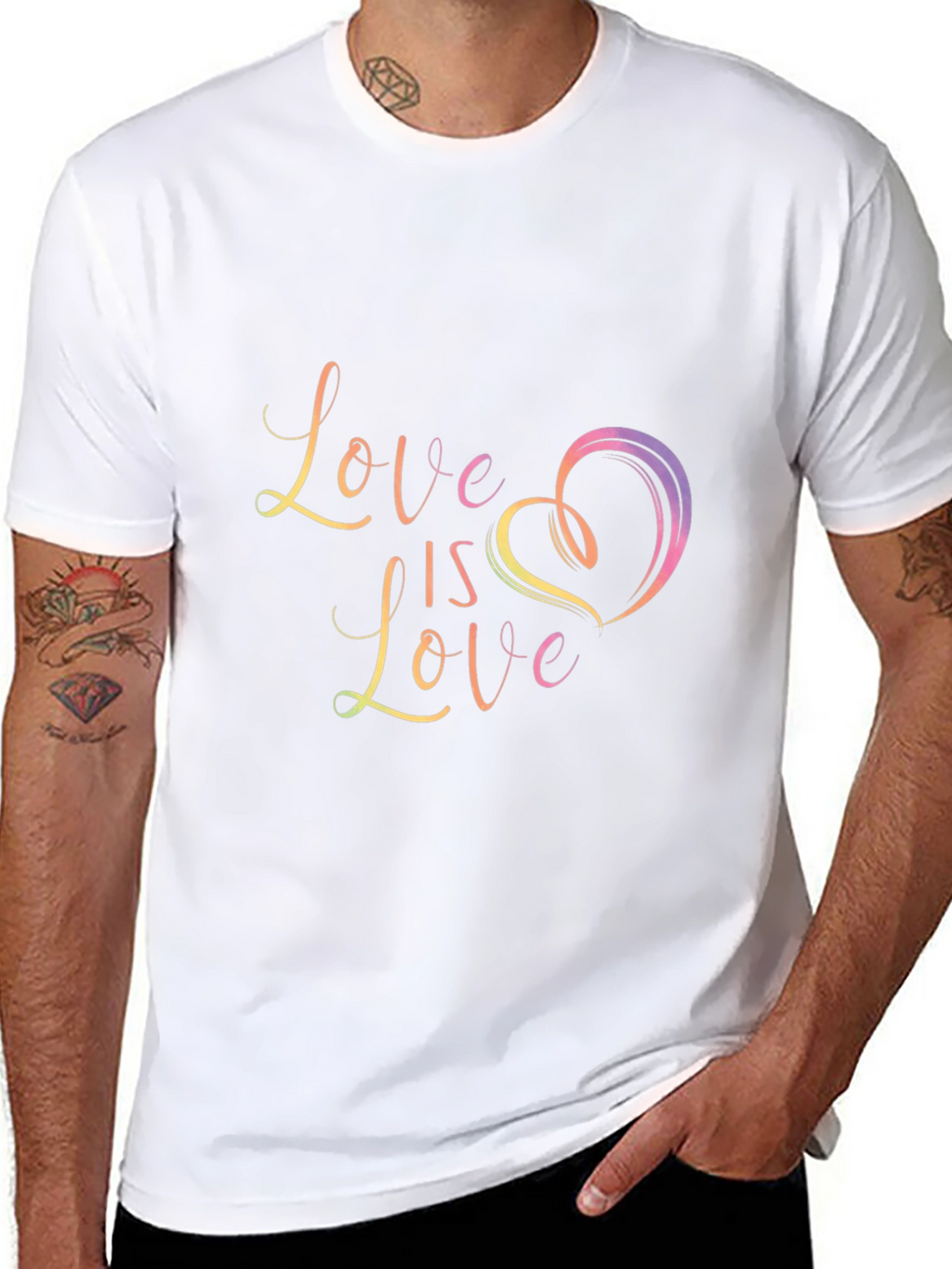 Love is Love Graphic Black T-Shirt
