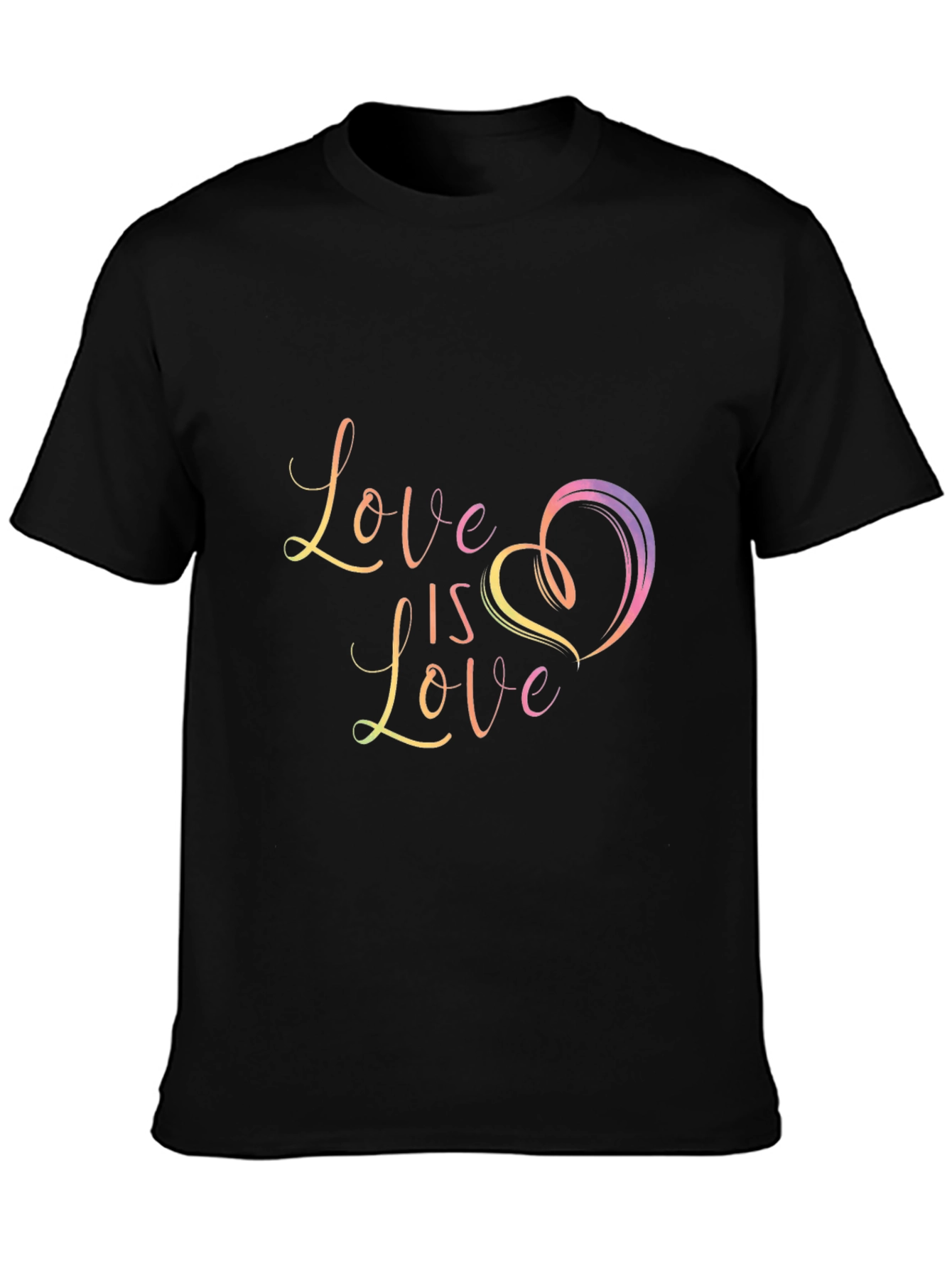 Love is Love Graphic Black T-Shirt