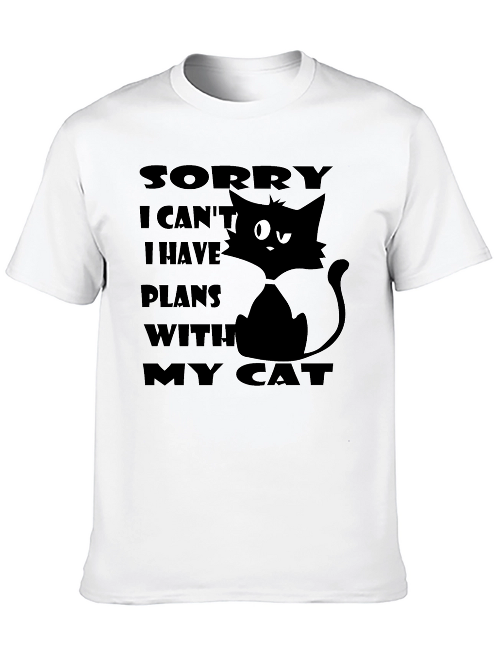 Cat Plans Graphic T-Shirt - Unisex Black Tee