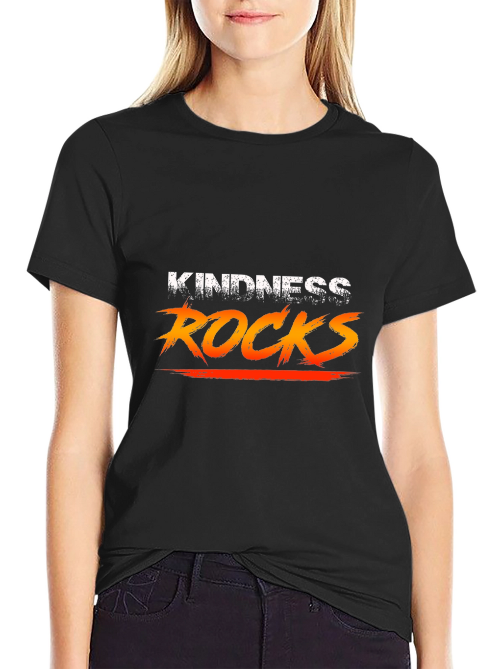 Kindness Rocks Graphic Tee - Black Casual T-Shirt