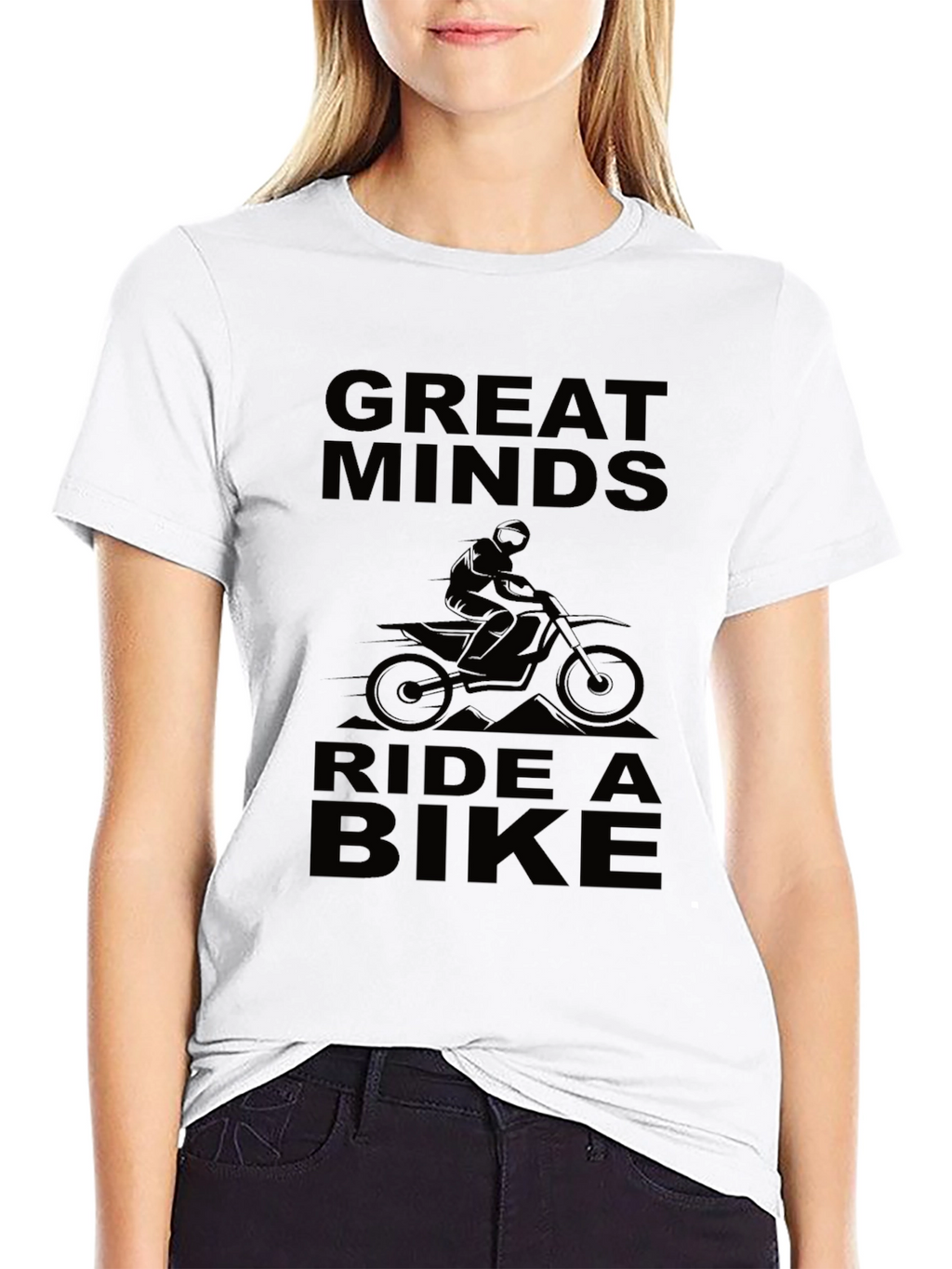 Great Minds Ride a Bike Black Graphic Tee