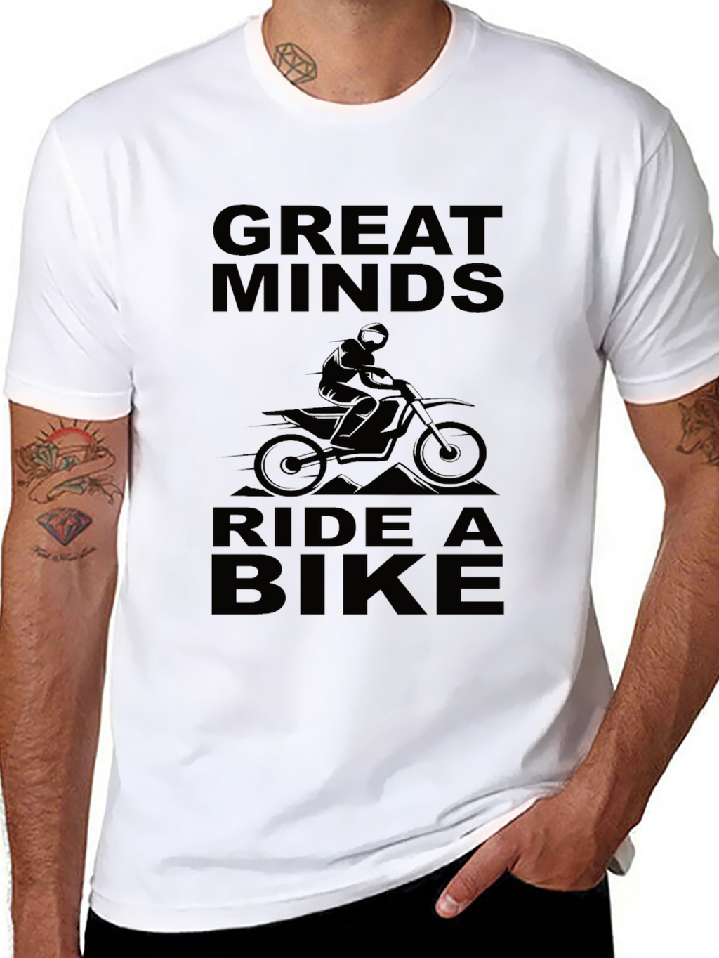Great Minds Ride a Bike Black Graphic Tee