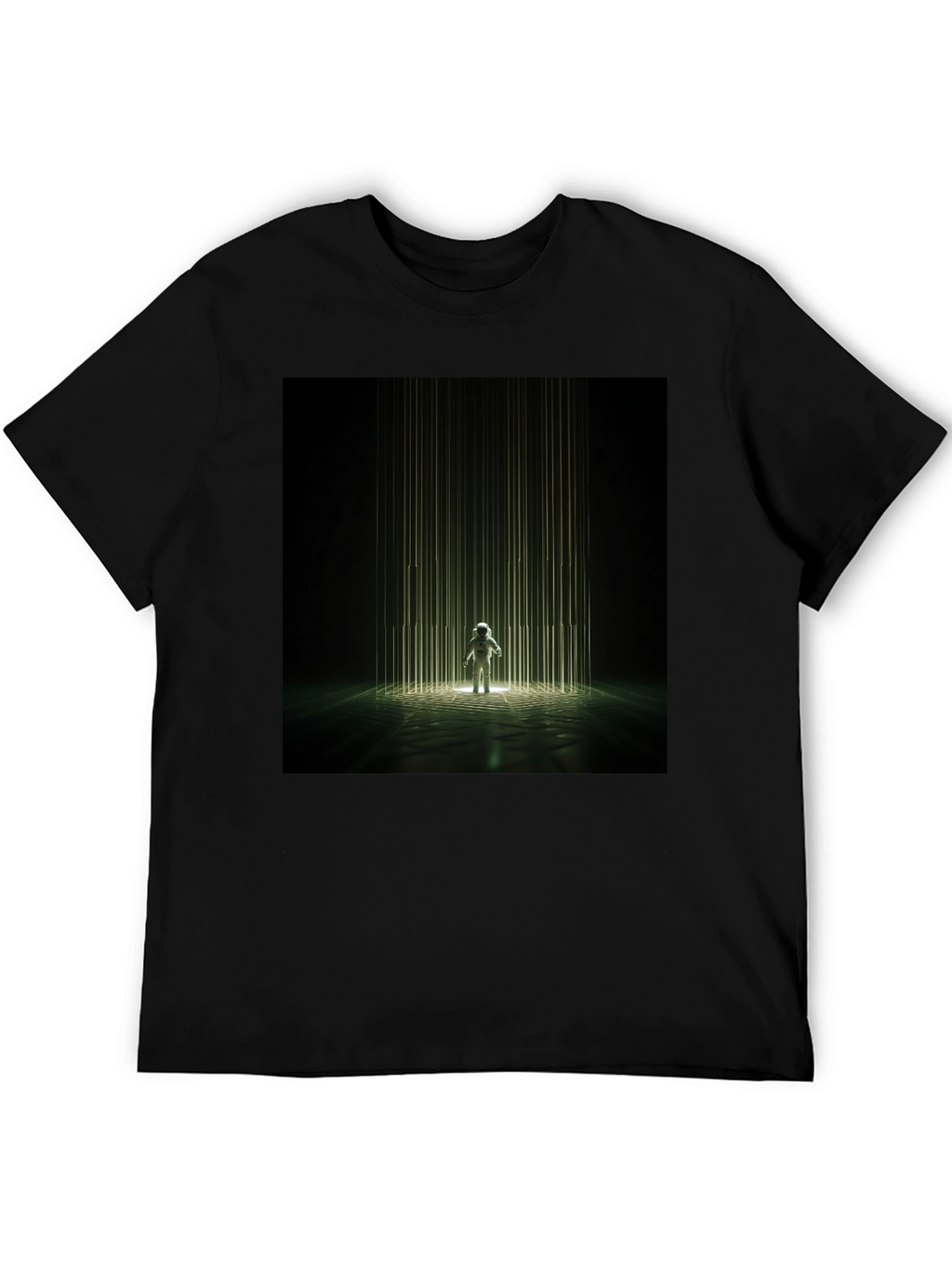 Astronaut Beam Black T-Shirt